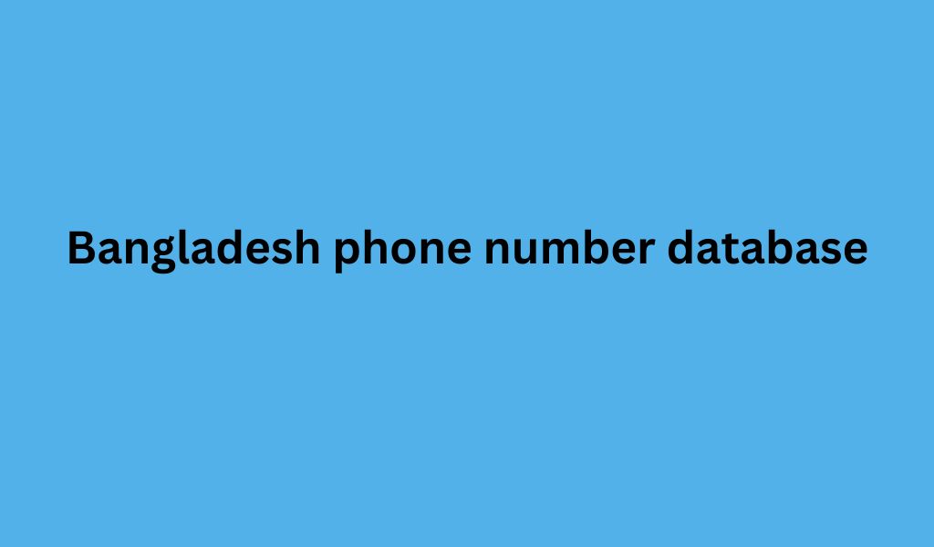 Bangladesh phone number database