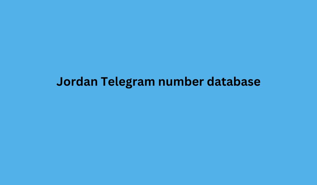 Jordan Telegram number database