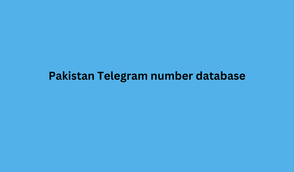 Pakistan Telegram number database